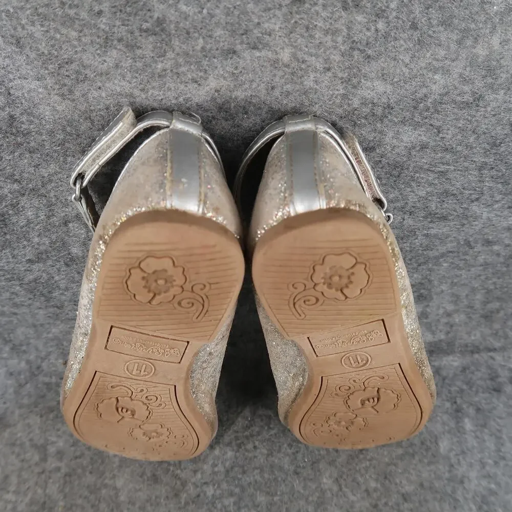 Self Esteem Shoes Girls 11 Ballet Flats Ankle Buckle Strap Unicorn Flats Casual